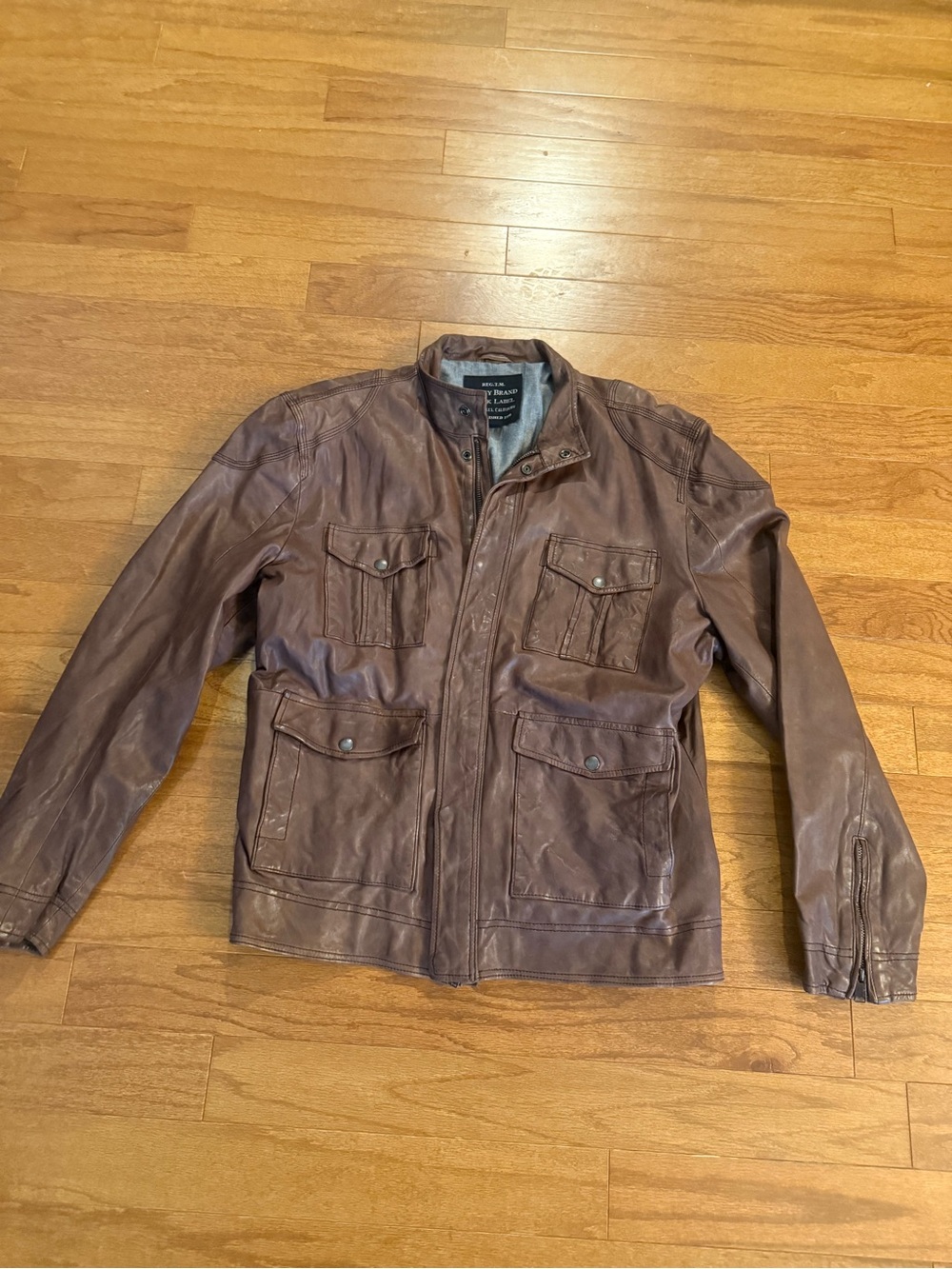 Lucky Brand Men's Brown Leather Field Jacket
